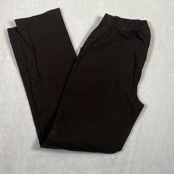 Croft & barrow women’s black cotton stretch waist khakis -‎ Women 4 petite - Picture 1 of 9
